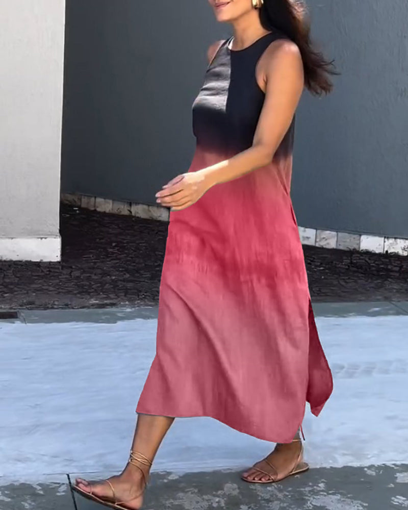 Anette | 無袖圓領漸層連衣裙