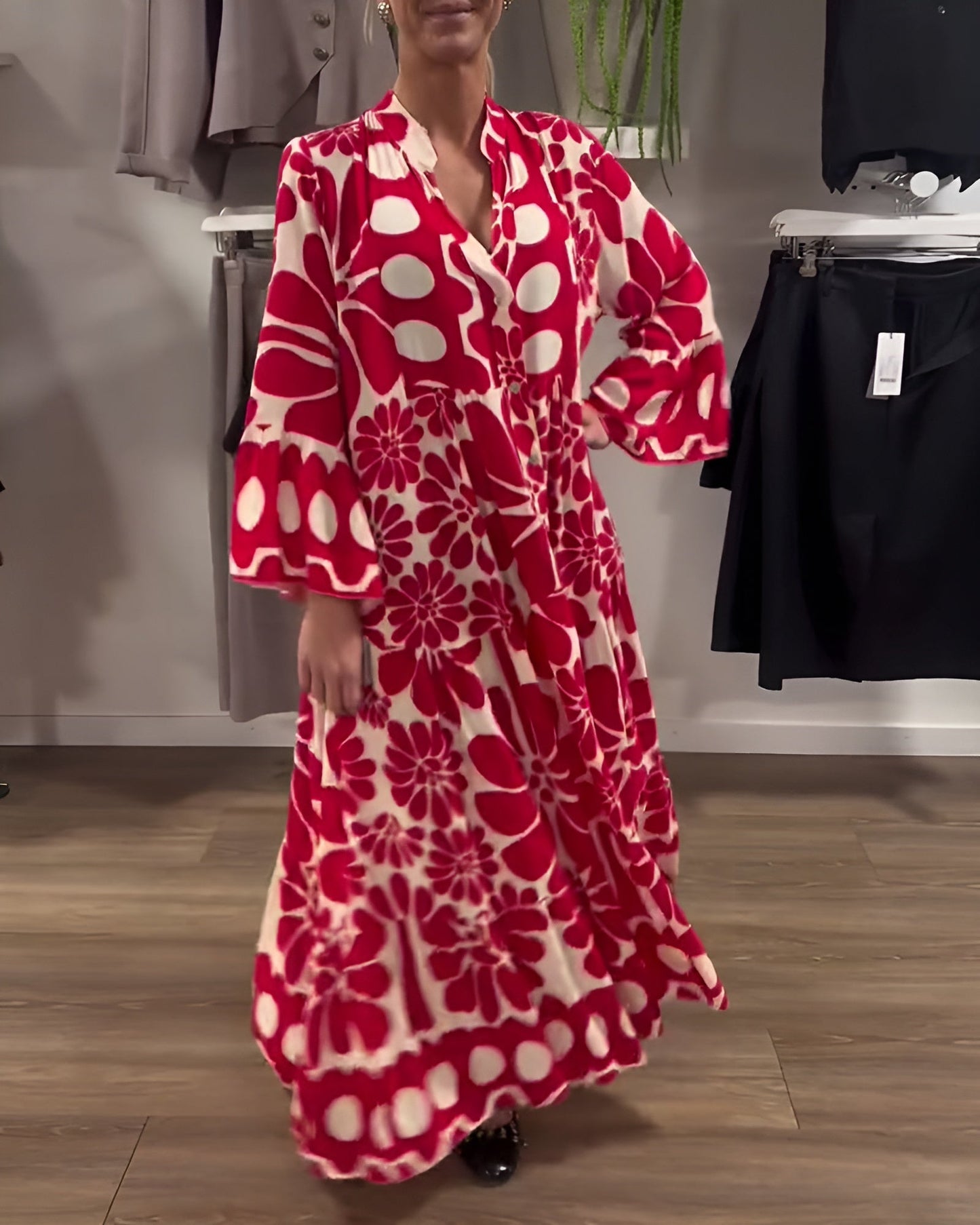 Marielle | 優雅的長款圖案連衣裙