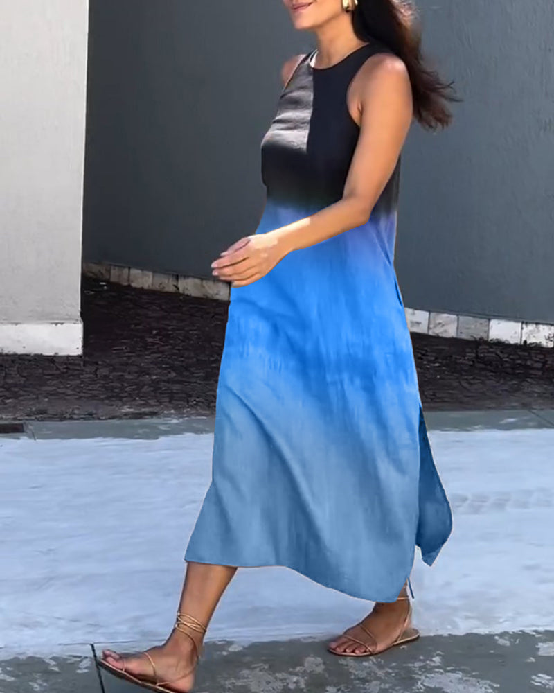 Anette | 無袖圓領漸層連衣裙