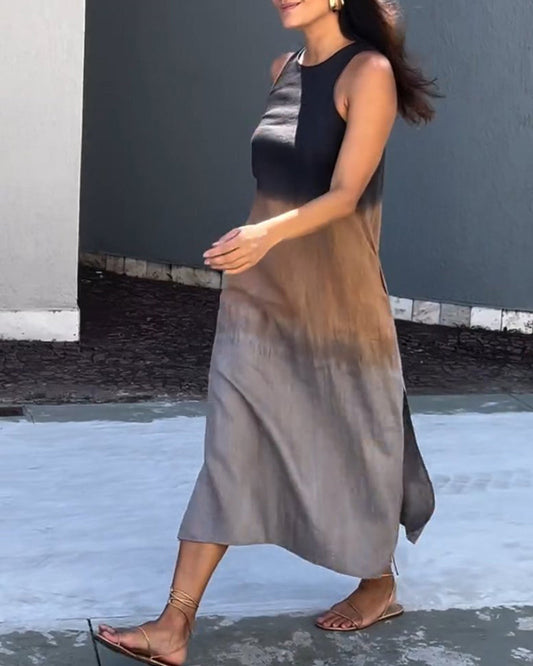 Anette | 無袖圓領漸層連衣裙