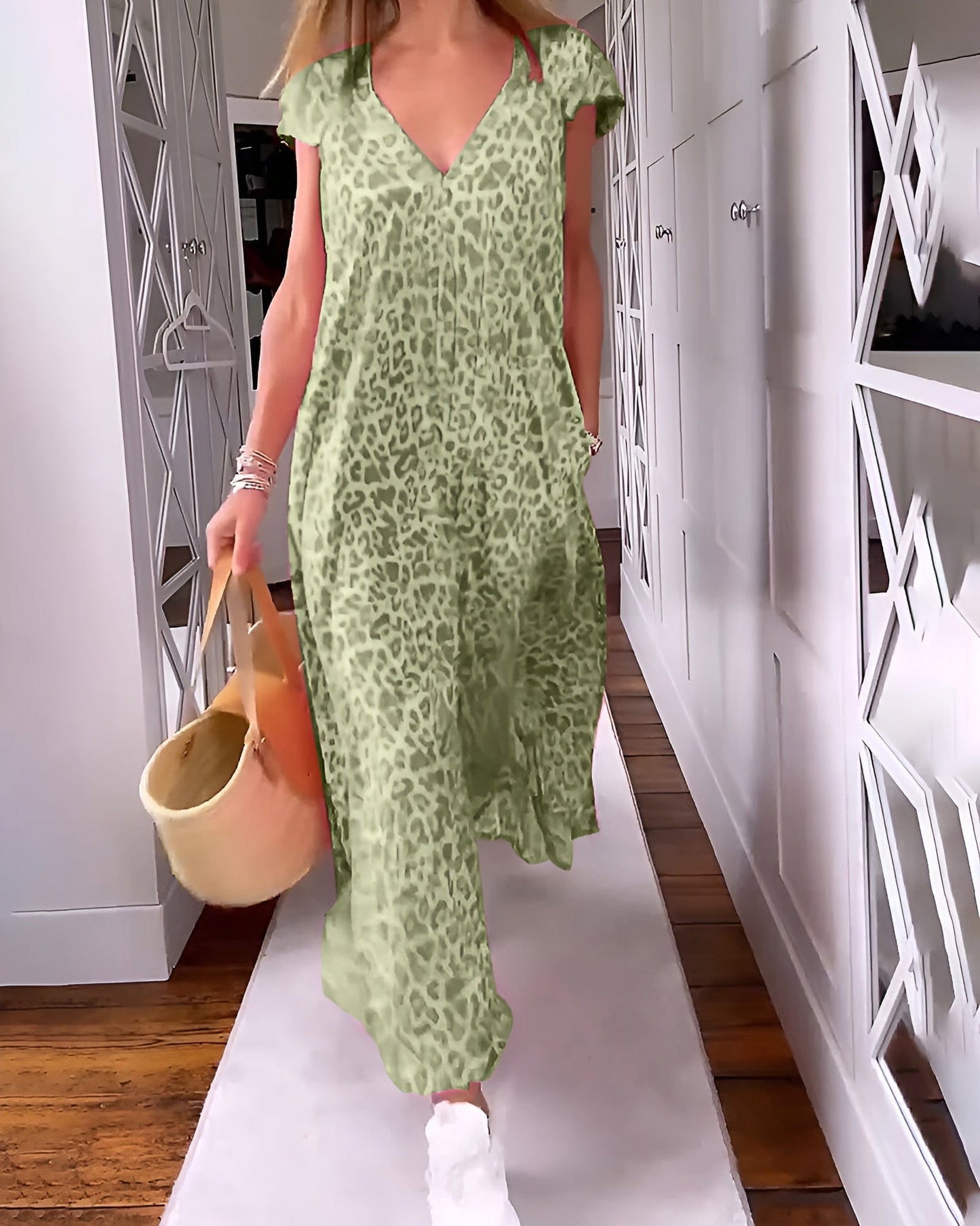 維羅妮克 | 短袖V領長裙